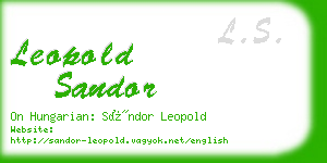 leopold sandor business card